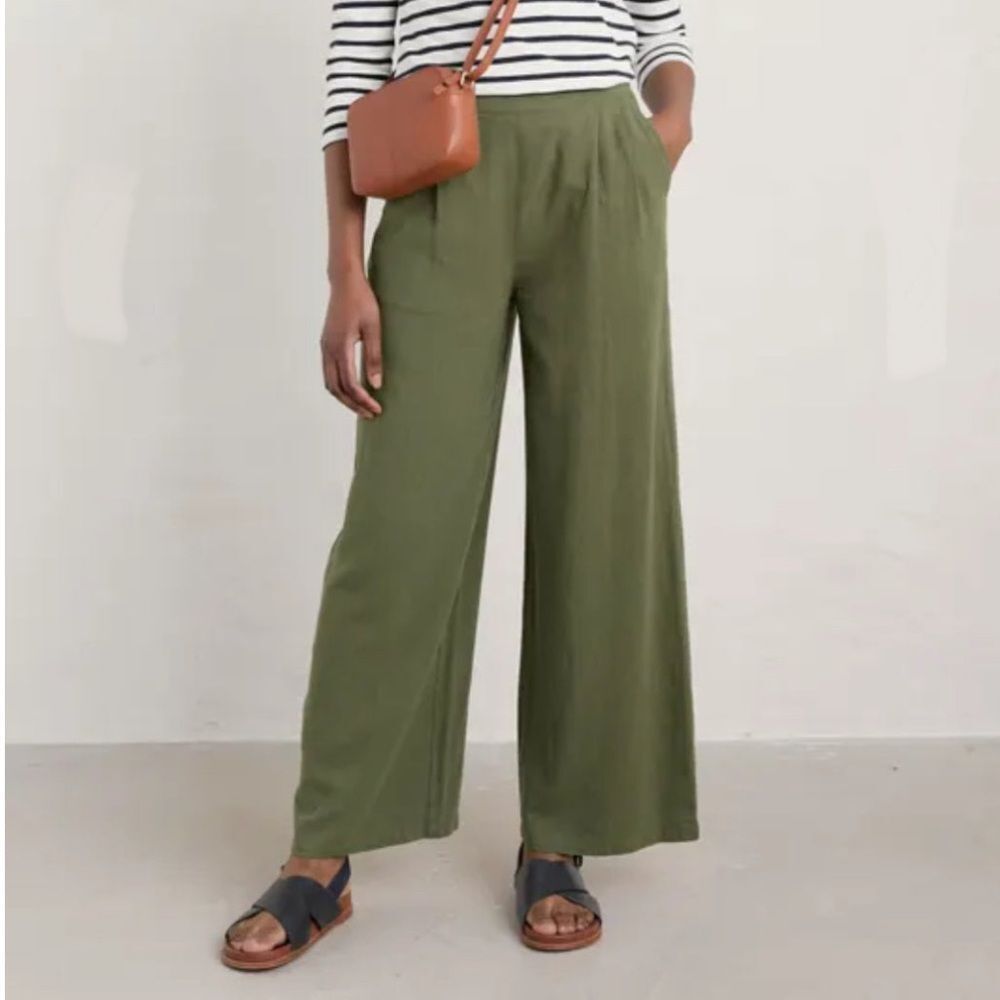 Wide Leg Olive Green Pants